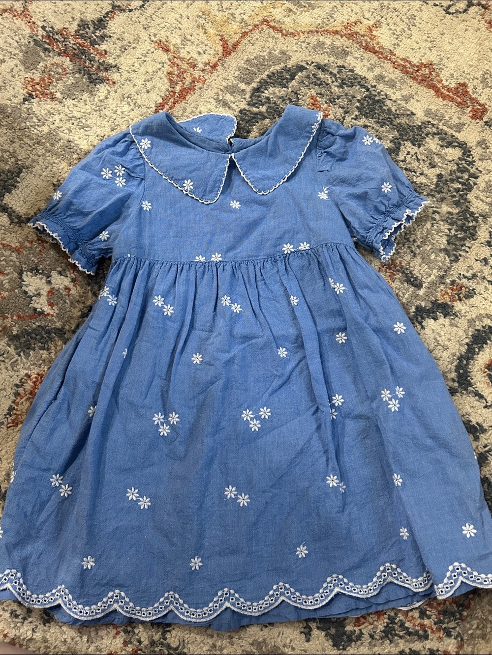 Cat & Jack Blue Daisy Embroidered Dress